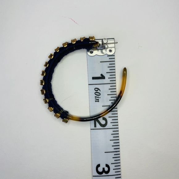 LISA AUGUST Vegan Tortoise Crystal Hoops - Picture 5 of 5